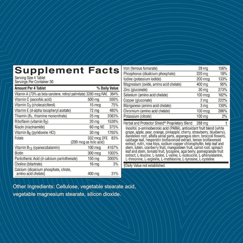 Nature's Sunshine Super Supplemental: Complete Multivitamin with Minerals, Antioxidants & More for Nutritional Gaps, Overall Health, Immune & Energy Support. 120 Tabs With Iron