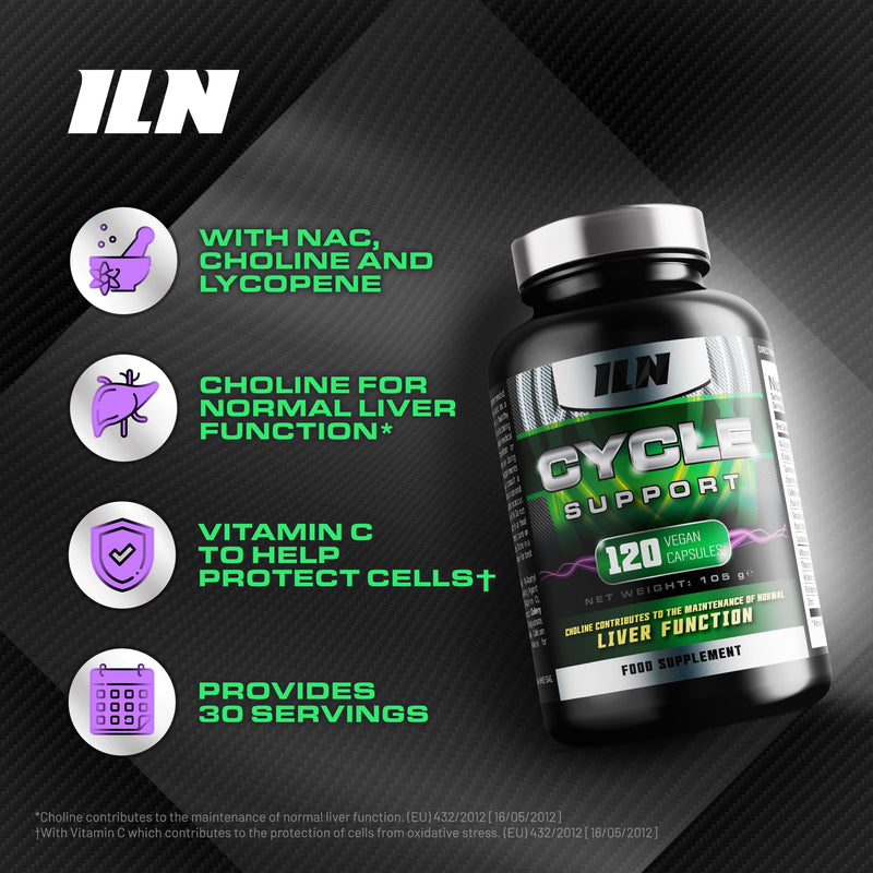 Cycle Support Supplement - NAC, Hawthorn Berry and with Choline for Normal Liver Function - Vegan and Vegetarian Suitable (120 Capsules) 120 count (Pack of 1)