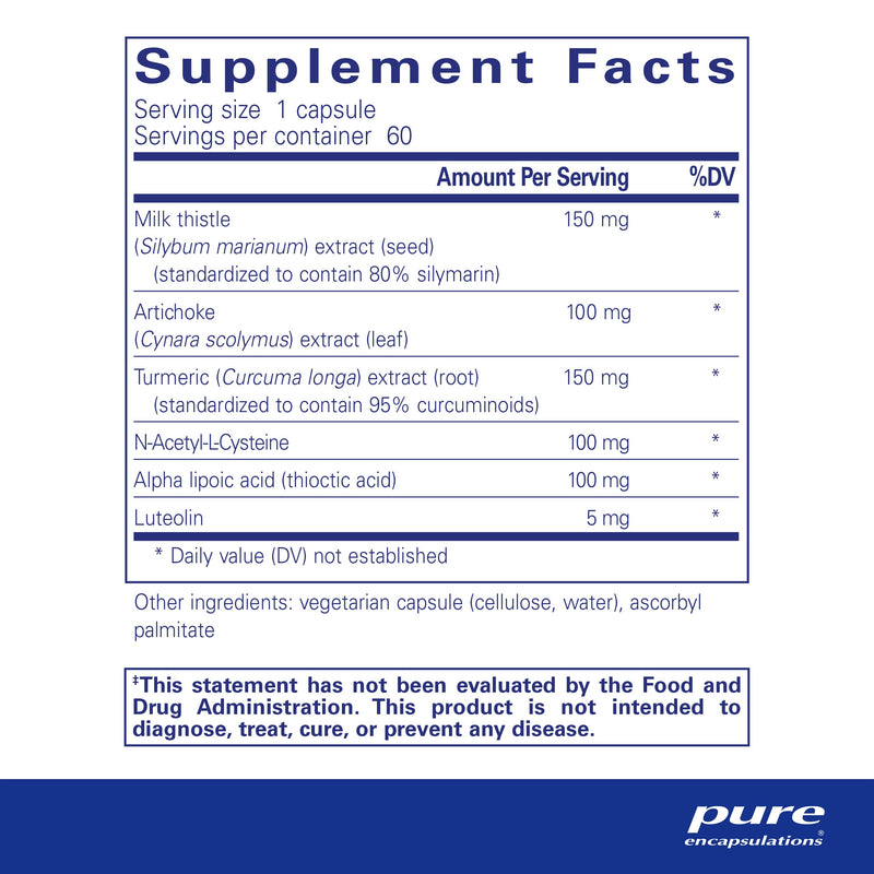 [Australia] - Pure Encapsulations LVR Formula | Hypoallergenic Supplement with Antioxidant Support for Liver Cell Health | 60 Capsules 60 Count (Pack of 1) 