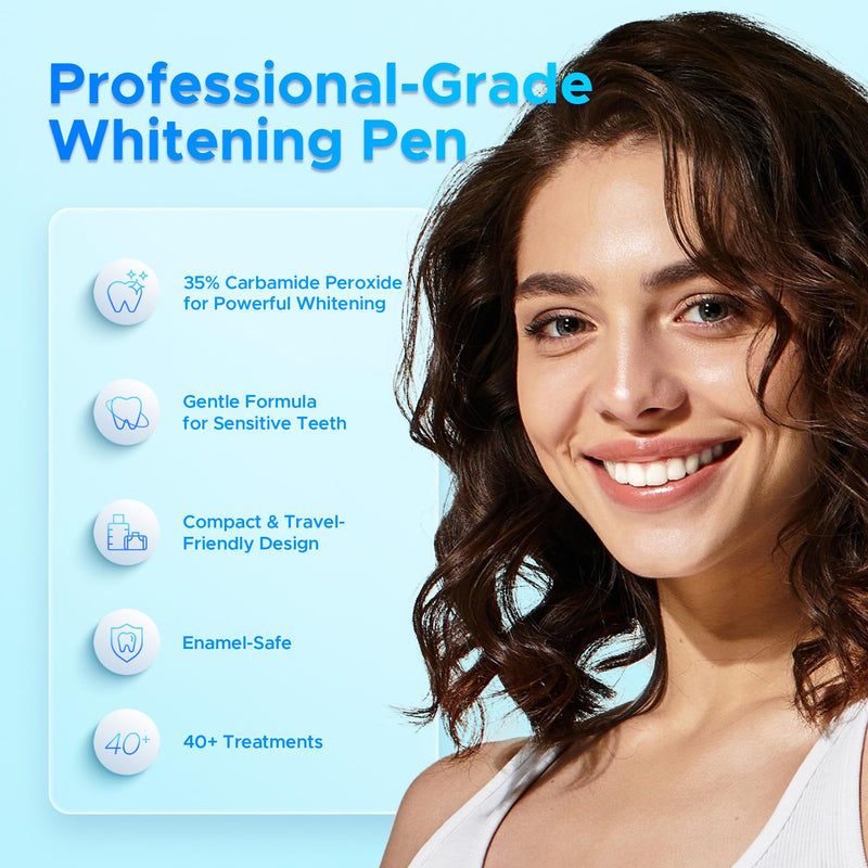 [Australia] - Luelli Teeth Whitening Pen, 20+ Uses - Travel Size Professional Tooth Whitener Serum, Extra Strength Organic Teeth Bleaching Gel for Sensitive Teeth, Instant Stain Removal, Simply White Smile, 4 Count Unflavored 