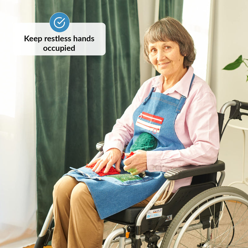 [Australia] - Nest apron | Nest blanket for dementia sufferers | Seniors & Dementia Employment Hands | Dementia blanket | Toys for people with dementia | Sensory Blanket | Fidget Apron Blue 