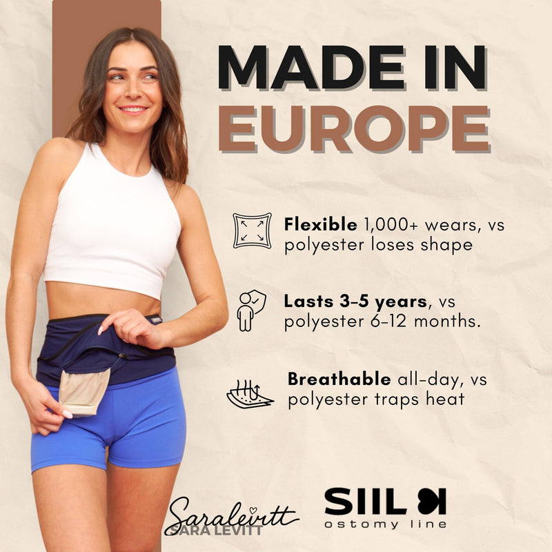 [Australia] - SIIL Ostomy Belt for Men & Women | FSA & FHA Approved | Premium Ostomy Bag Covers | Sports & Swimming | Colostomy Belts, Illeostomy Covers | Ostomy Wrap (Improved Zipper & Velcros) Made in EU Medium 