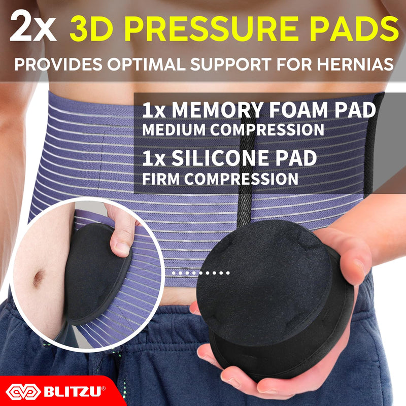 [Australia] - BLITZU Umbilical Hernia Belt for Men and Women – Abdominal Support Binder for Belly Button Hernia Support, Relieve Pain for Incisional, Femoral, Hiatal, & Inguinal Hernia Surgery Prevention Aid L-XL Large-X-Large 