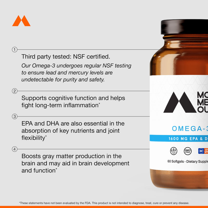 [Australia] - Momentous Omega 3 Fish Oil 1600mg - Daily Fish Oil Omega 3 Supplement for Women and Men with EPA & DHA - Supports Joint Health - NSF Certified for Sport (30 Servings) 