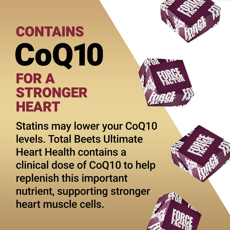 [Australia] - FORCE FACTOR Total Beets Ultimate Heart Health Blood Pressure Support Chews with CoQ10, Beet Root Powder, Grape Seed Extract, Blood Pressure Supplement for Circulation & Blood Flow, 60 Soft Chews 1 Pack 