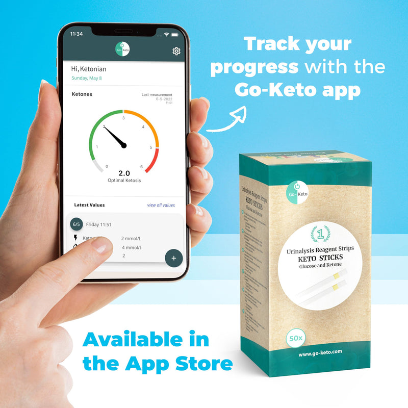 [Australia] - Go-Keto Keto Sticks 50 pieces - glucose + ketone urine test strips for measuring easily at home, perfect for accompanying a keto diet 