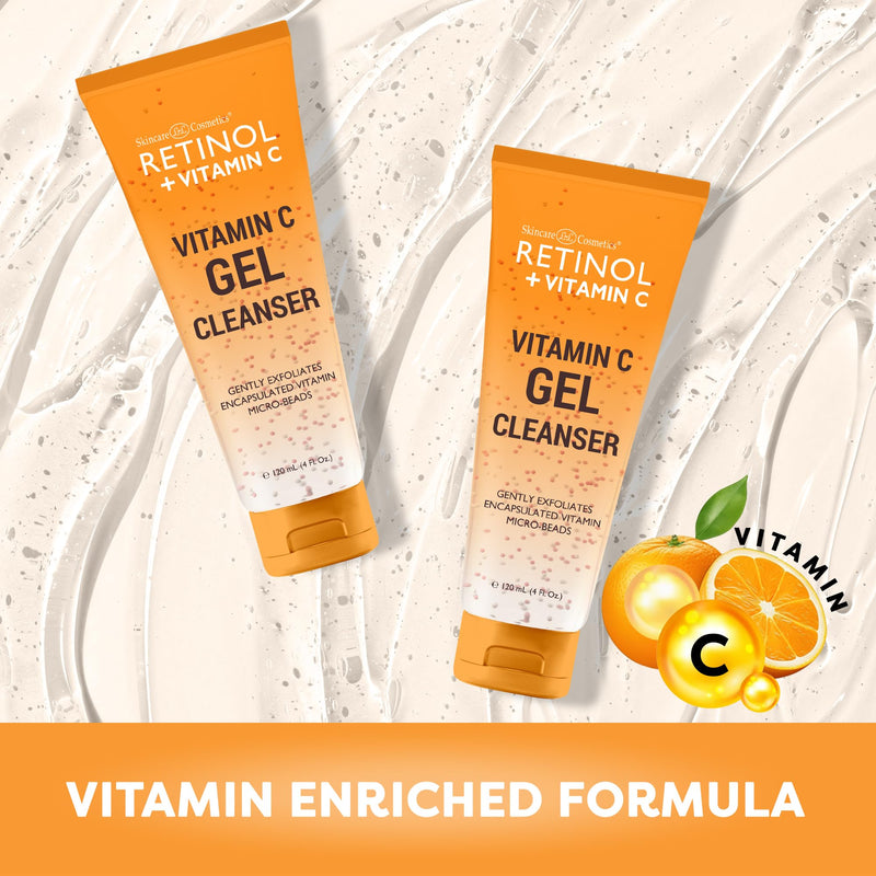 LIVAURA Retinol + Vitamin C Cleanser Face Wash, Brightens and Reduces Signs of Aging, Fine Lines and Uneven Texture, 4 Oz