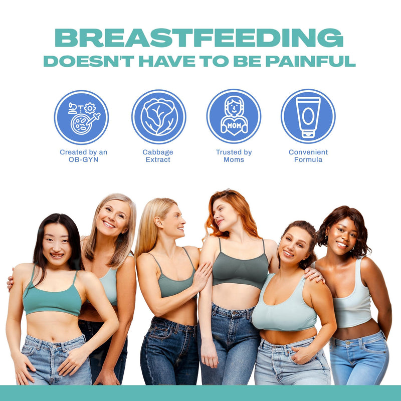 [Australia] - CaboCréme Cabbage Breast Cream for Tenderness & Engorgement Relief, Breastfeeding Weaning Support - Dry Up Breast Milk - Postpartum Essential - OB-GYN Created & Breastfeeding Mother-Approved, 2-pack 