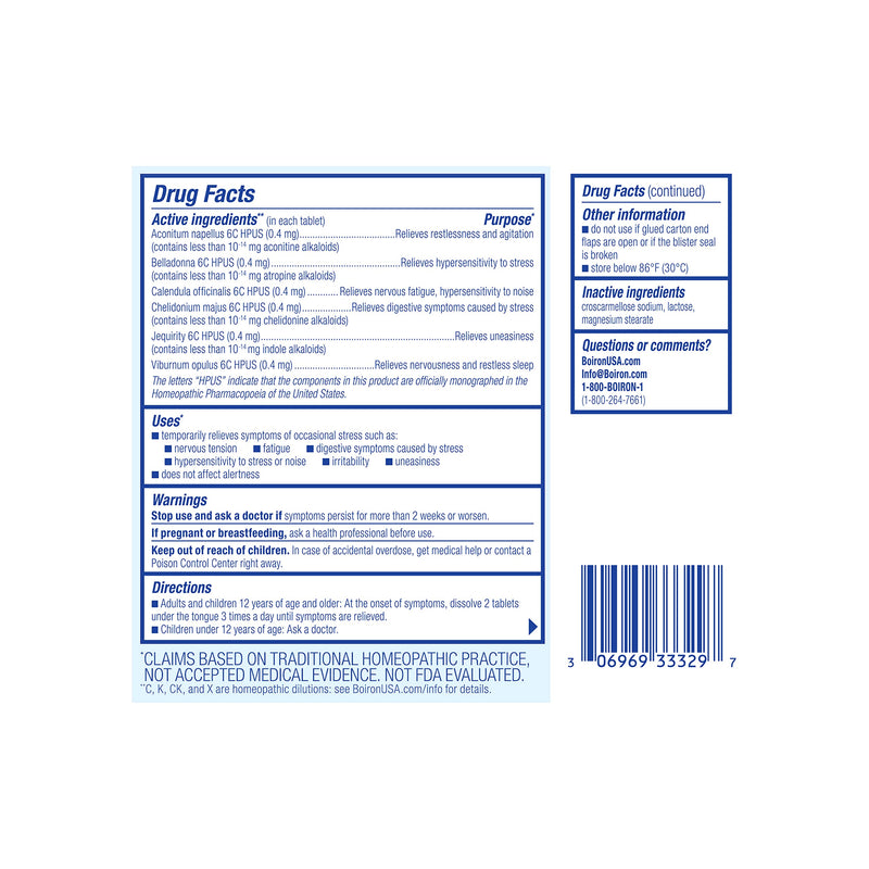 Boiron StressCalm Tablets for Relief of Stress,Anxiousness,Nervousness,Irritability,and Fatigue -,120 Count (Pack of 2) 120 Count (Pack of 2)