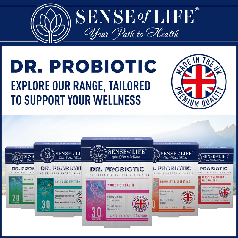 Sense of Life Dr. Probiotic Complex for Women's Health, 30 Capsules – 30 Billion CFU – Probiotics & Prebiotics, D-Mannose & Cranberry - Supports Women's Intimate Flora, Gut & Urinary Health