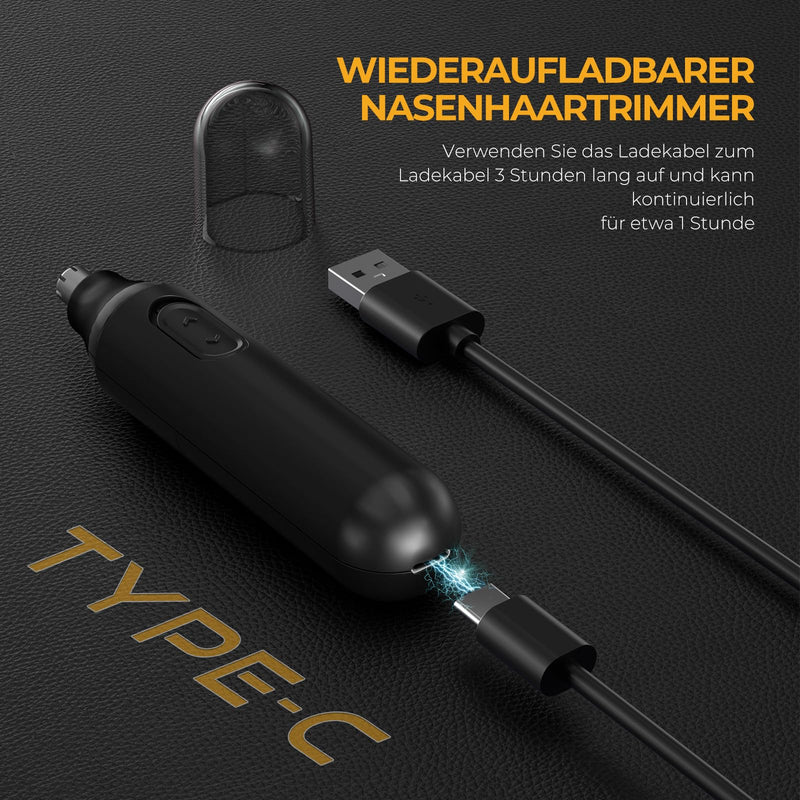 [Australia] - Nose Hair Trimmer-2023 Upgraded USB Rechargeable Nose Hair Trimmer Ear Hair Trimmer for Men and Women, IPX7 Waterproof Dual Blade Professional Painless Nose and Facial Hair Trimmer GE-3202 