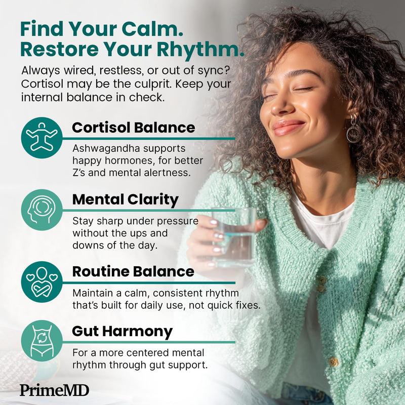 5-in-1 Cortisol Supplement for Women and Men with Ashwagandha for Calmness, Focus, and Adrenal Support Supplements with Shilajit Extract, Magnesium Glycinate, Probiotics (120 ct) (Pack of 1) | Calmness, Focus and Stress Support, Ashwagandha with Shilaj...