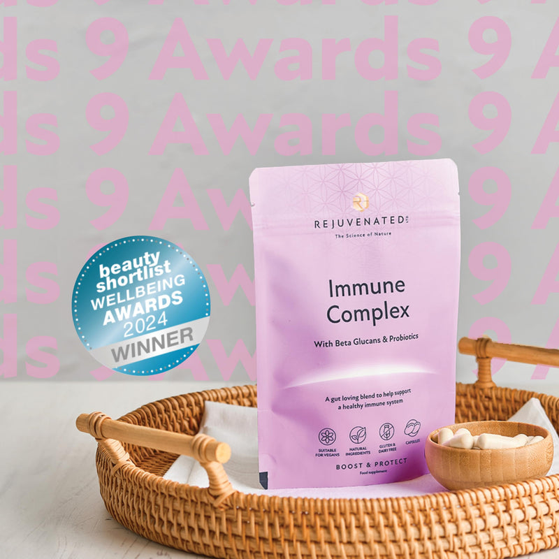 Rejuvenated Immune Complex Capsules - Prebiotics, Probiotics and Immune System Booster - Gut Loving Blend for Immune Support with Beta Glucans & Probiotics (30 Capsules)