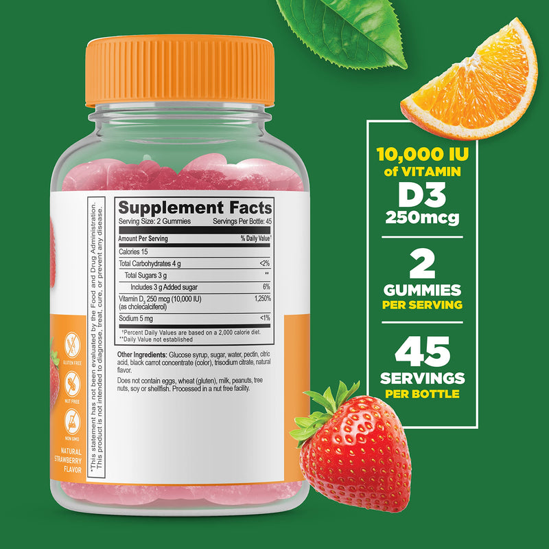 Lifeable Vitamin D 10000 IU + Vitamin B12, Gummies Bundle - Great Tasting, Vitamin Supplement, Gluten Free, GMO Free, Chewable Gummy