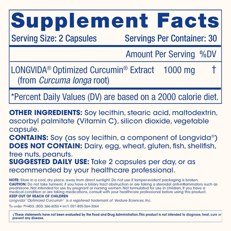 [Australia] - ProHealth Turmeric Curcumin Supplement: 285 Times More Bioavailable- Developed by Neuroscientists. 1000 mg Concentrated Longvida Curcumin Extract Per Serving (60 X 500mg Capsules Per Bottle) 60 Count (Pack of 1) 