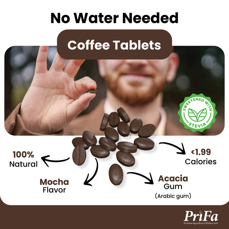 [Australia] - PriFa Mocha Coffee Tablets ‚Äì Sweetened with Stevia, Decadent Mocha Flavor, Instant Coffee On-The-Go, Portable Caffeine Boost ‚Äì 15mg Caffeine, 25 Tablets 
