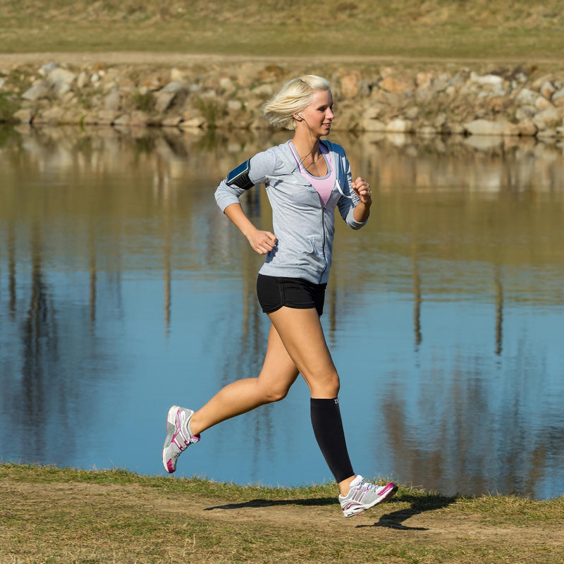 Zensah Calf/Shin Compression Sleeve - Made in the USA Single Leg Compression Sleeve for Shin Splint Relief, Recovery, Running X-Small-Small White