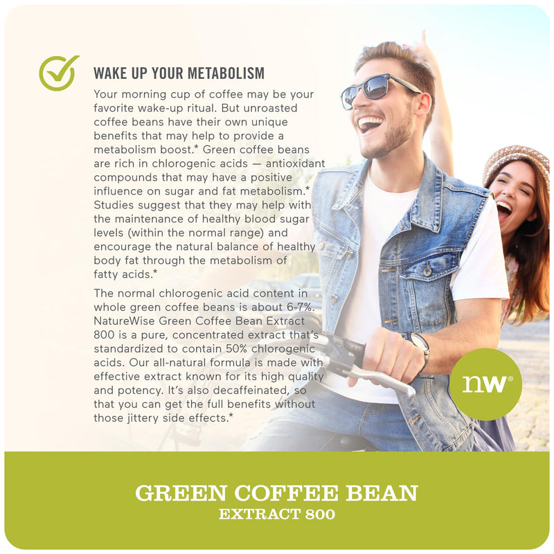 [Australia] - NatureWise Green Coffee Bean Extract - Pure Green Coffee Bean Capsules 800mg with 50% Chlorogenic Acid Support for Weight Goals, Energy, and Antioxidant - Vegan, Non-GMO - 60 Capsules[1-Month Supply] 