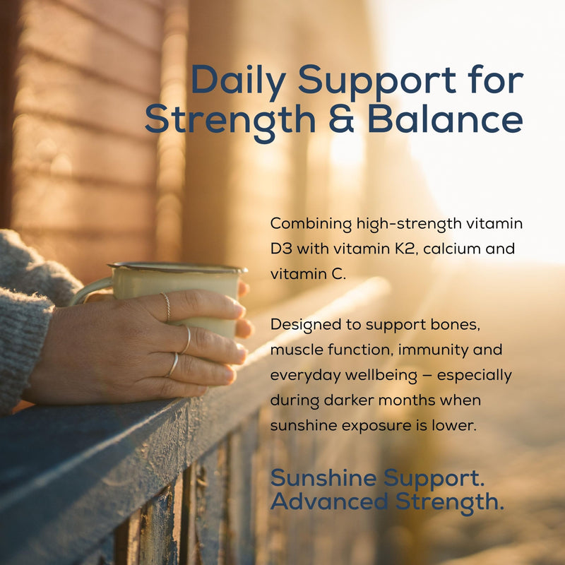 Advance-D [Blend]: Premium Vitamin D3 3000IU + K2 200ug (MK7) with Calcium, Vitamin C & MCT Oil - 60 High Strength Capsules - 2 Month Supply - Non GMO - Gluten Free - GMP - UK Made