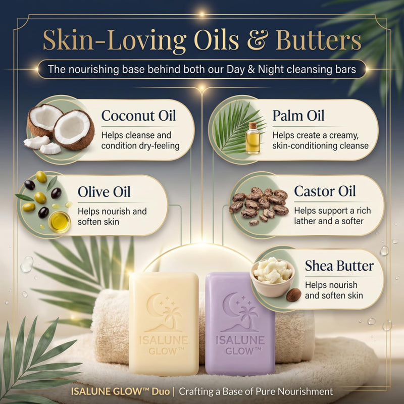 Kojic Acid Day & Night Facial & Body Soap Set, Cold Process Cleansing Bars with Vitamin C, Papaya, Lavender, Chamomile & Activated Charcoal, 2 Bars