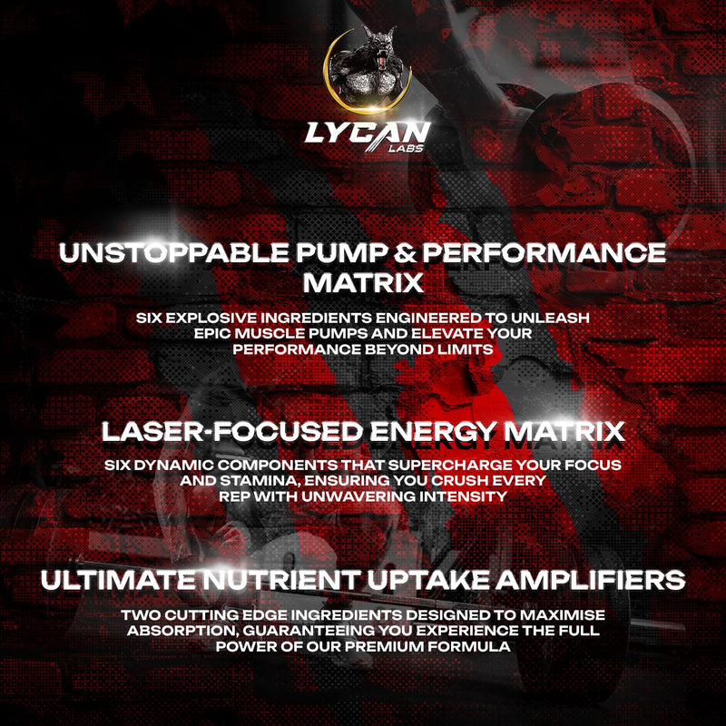 Wolfsbane Strong Pre Workout Powder – High Stim Energy, Pump & Focus, 350mg Caffeine, 6g Citrulline, 3.2g Beta‑Alanine, Black Cherry & Raspberry, 40/20 Servings