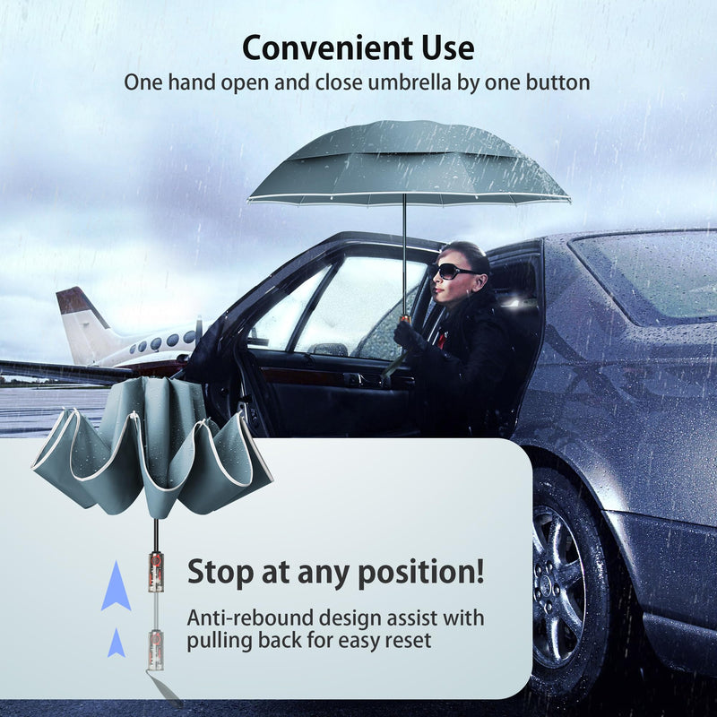 Urvoix Compact Umbrella Windproof - Double Canopy Vented