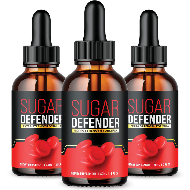 Sugar Defender Drops - Official Formula - Sugar Defender Liquid Supplement Drops Advanced Strength, Sugar Defender 24 Liquid Drops, SugarDefender with Chromium Support, New 2024 Formula (3 Bottles)