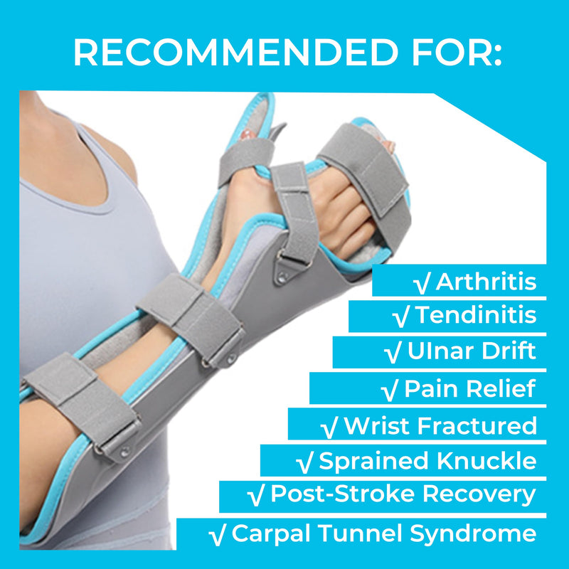 [Australia] - Hand Brace with Finger Support Hand Splint for Pain Relief Carpal Tunnel Wrist Brace Day & Night Support for Arthritis,Fracture,Sprain,Injury,Tendonitis, 16.5in (Right) Right 