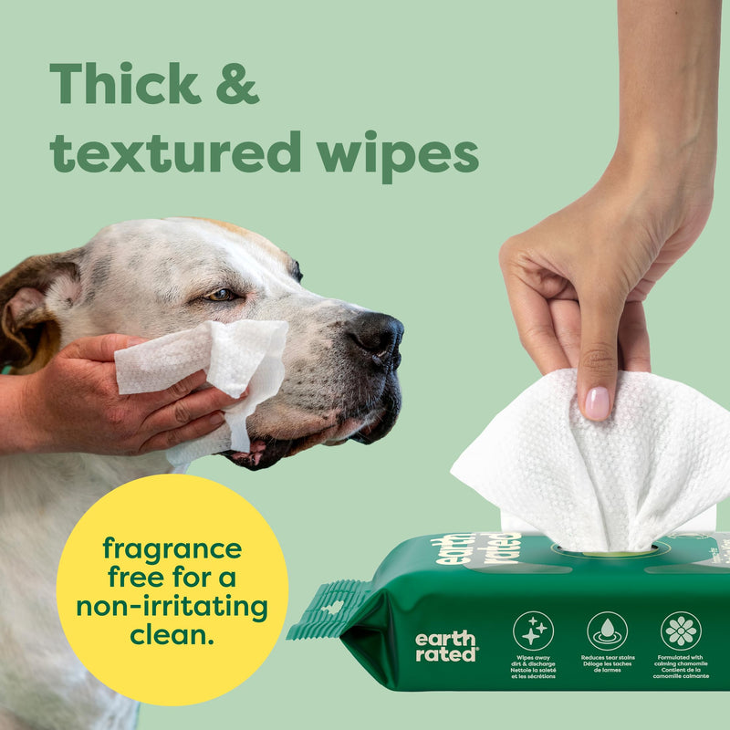 Earth Rated Dog Ear Wipes & Dog Eye Wipes Bundle - Includes 60 Hypoallergenic Plant Based Ear Wipes & 60 Hypoallergenic Plant Based Eye Wipes - PawsPlanet Australia