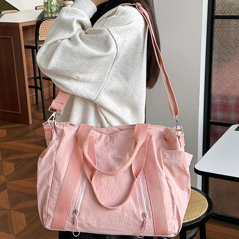 Sursee Large Tote Bags for Women Crossbody Shoulder Purses Travel Duffel Bag Sports Gym Bags Pink
