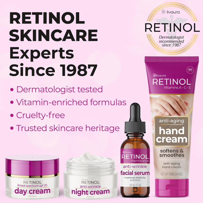 LIVAURA Retinol Face Serum for Women - Anti Aging Serum for Dark Spots | Retinol serum for face with Vitamin C and E - anti aging brightening serum for wrinkles, dark spots and dull skin