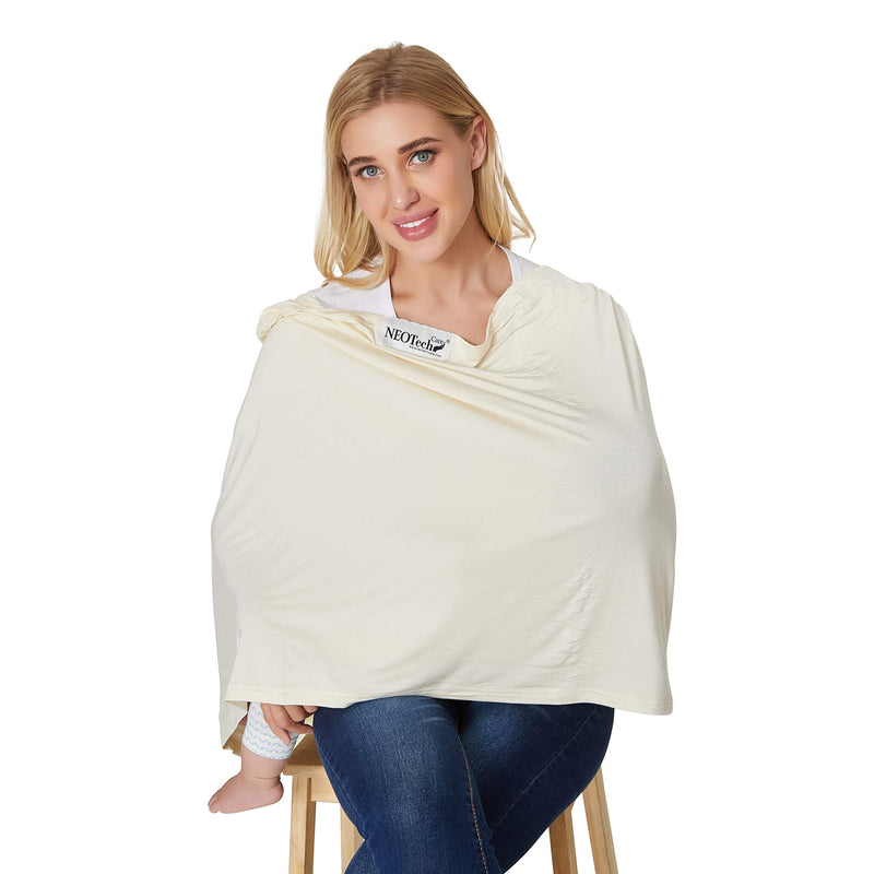 [Australia] - NeoTech Care Baby Nursing Cover Breastfeeding Scarf | Soft Fabric (Beige) Beige 