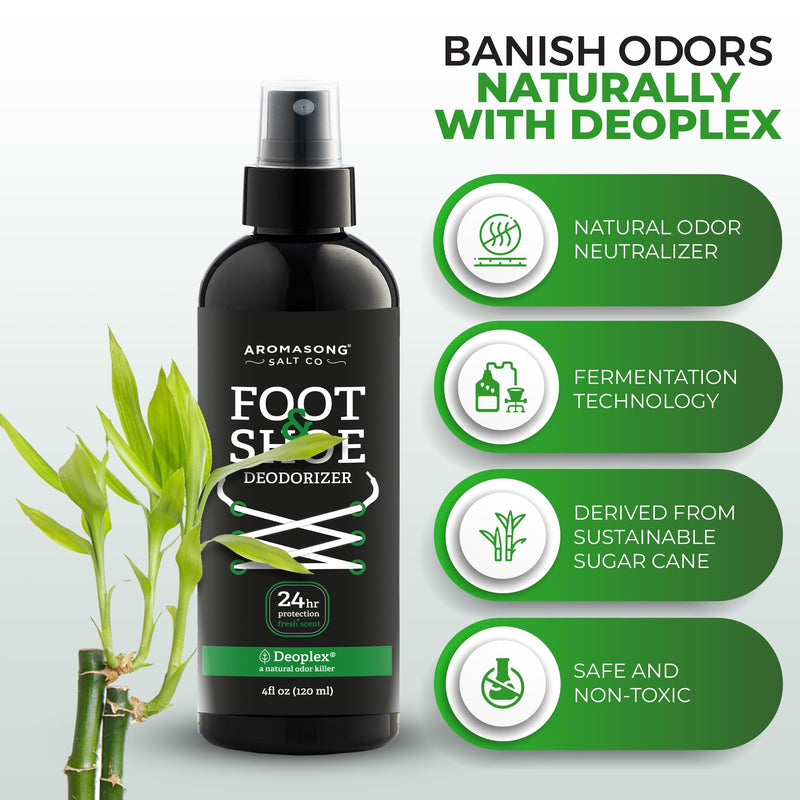 [Australia] - Aromasong Natural Shoe Deodorizer and Foot Spray - 24-Hour Freshness Foot Odor Eliminator for Feet - Extra Strength Fresher for Smelly Shoes & Stinky Feet Spray with Refreshing Scent, 4oz 4 Ounce (Pack of 1) 