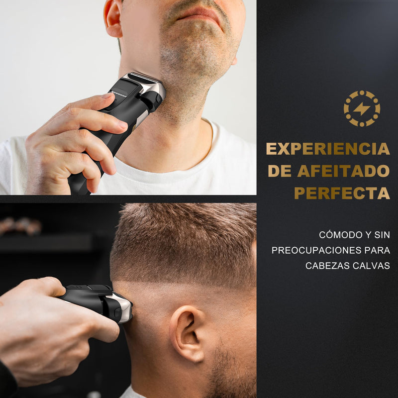 [Australia] - Foil Shaver Men's, 2-in-1 Electric Shaver Men's Rechargeable USB Shaver Men's Wet Shaver & Dry Shaver Razor Men's Electric 100 Min Running Time, Zero Gap Skin, IPX7 Washable Black-1 