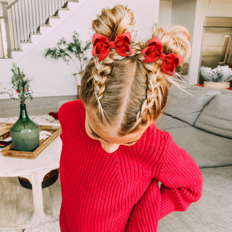 [Australia] - 58pcs 3 Inches Grosgrain Ribbon Pinwheel Hair Bows Alligator Clips Hair Barrettes Accessories for Baby Girls Kids Toddlers Teens 29 Colors in Pairs 58pcs 