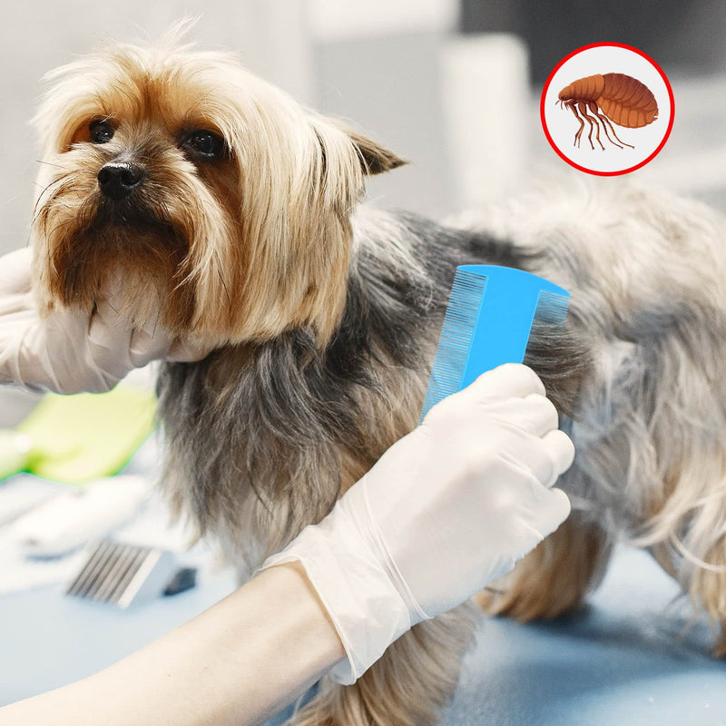 [Australia] - 4 Pcs Lice Combs, Flea Combs, Double Sided Headlice Combs, Headlice Treatment for Dogs, Cats (White) White 