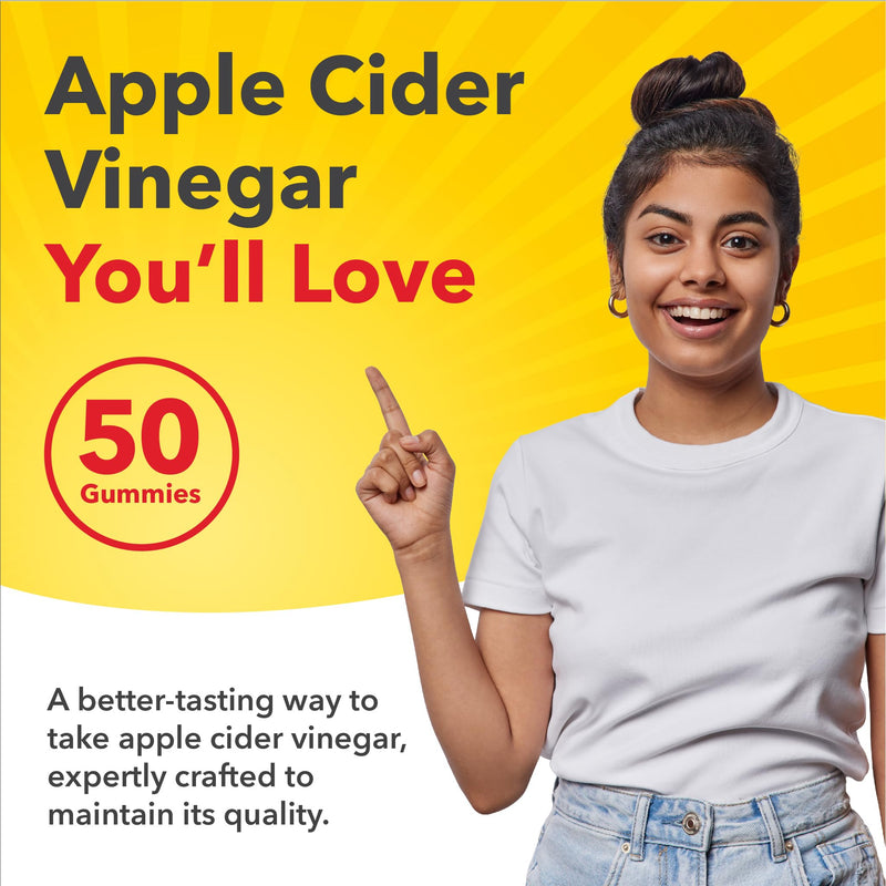 Sundance Apple Cider Vinegar Gummies for Adults | 50 Count | Apple Flavor | Vegan, Non-GMO, and Gluten Free Supplement