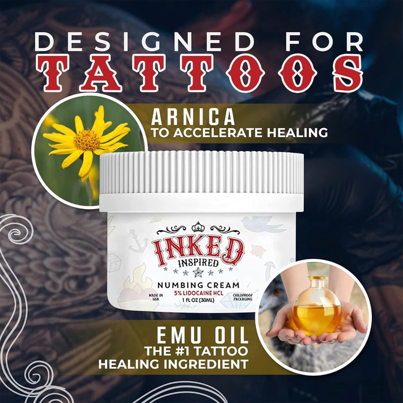 [Australia] - Painless Tattoo Numbing Cream Maximum Strength - Topical Anesthetic Numbing Cream for Tattoos, Microneedling, Waxing for Pain Numbing Relief - 1 oz (30 mL) 