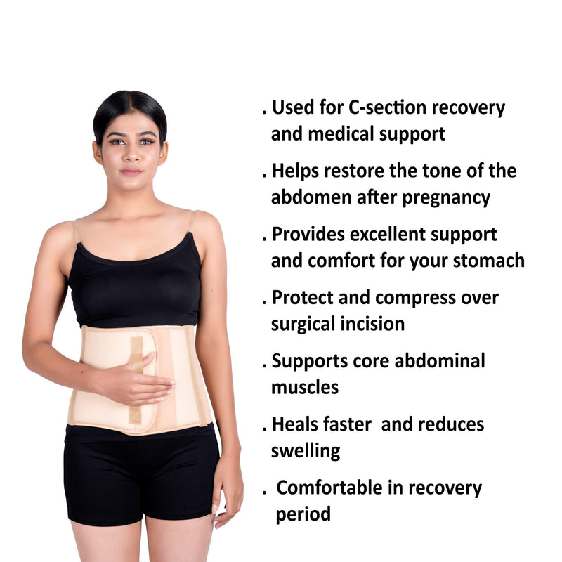 Wonder Care Abdominal Binder for Men and Women/Postpartum Post-Operative Post-Surgery Wrap/Abdomen Navel Umbilical Hernia Support Belt (M) M(32-35")