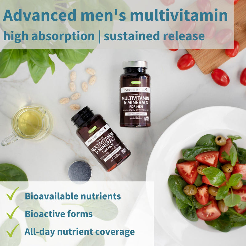 Neurobalance + Multivitamin & Minerals for Men Vegan Bundle, High Absorption Zinc, Magnesium & B6 Supplement + Sustained Release Multivitamin by Igennus