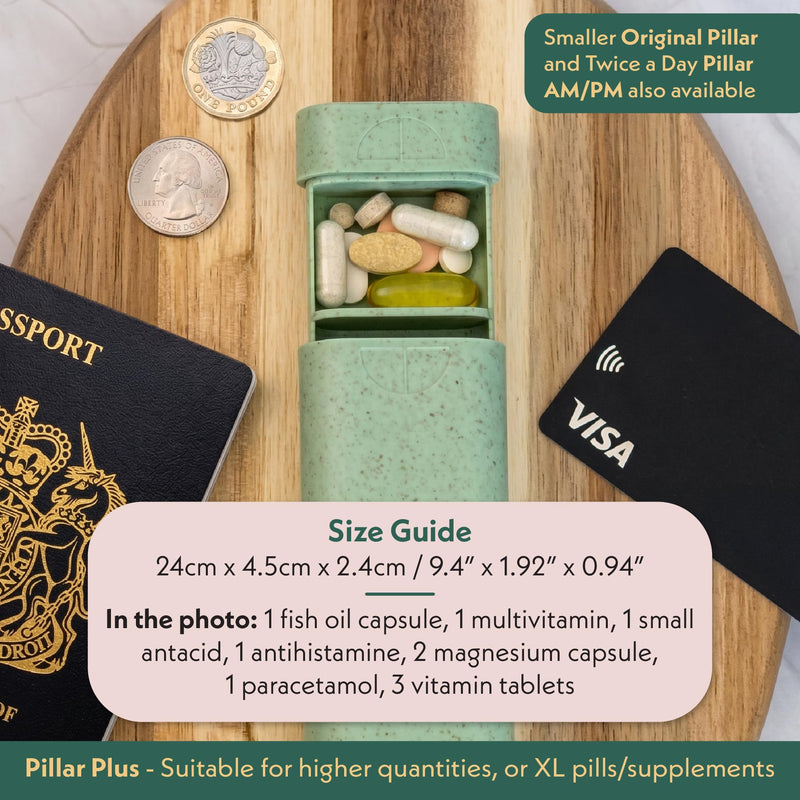 Pillar Plus XL 7-Day Pill Case - Travel Pill Organizer - Weekly Pill Box | Perfect for daily use and travel, 50% more space, Lavender, Great as a vitamin organizer or a supplement organizer Pillar Plus - 50% More Space
