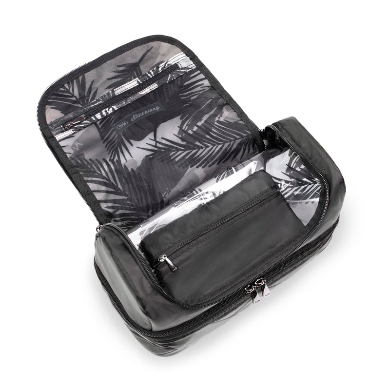 Lug Stowaway Cosmetic Case, NAVY NAUTICAL - Spacious Travel Toiletry Bag with Wipeable Bottom and Exterior Pockets