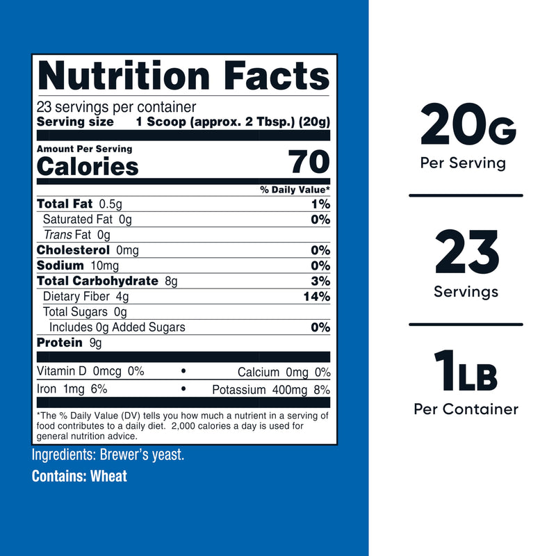 [Australia] - Nutricost Brewers Yeast Powder 1LB (16oz) - Non-GMO, Vegetarian Friendly 