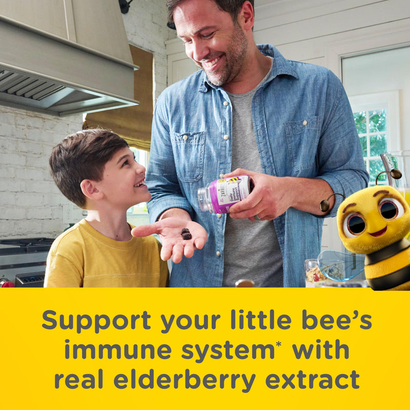 Zarbee's Kids Elderberry Immune Support Gummies, No Sugar Coating, 42 ct | For Ages 2+ Years, No Sugar Coating, Vitamins C D3 & Zinc, Elderberry, Supports Healthy Immune System, No Artificial Flavors 42 Count (Pack of 1)