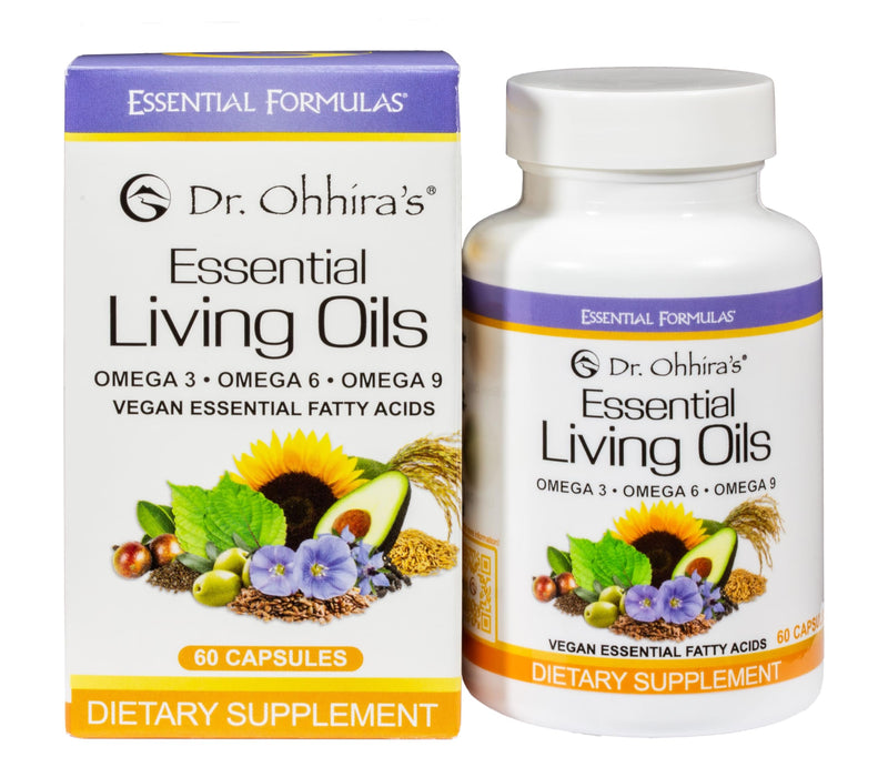 Dr Ohhira's Essential Living Oils, Triple Omega 3-6-9 Supplements, 60 Caps | Vegan Omega 3 6 9 supplements - Supports Skin & Heart - Includes Flaxseed & Borage Oil - Fish Oil Alternative - Non-GMO