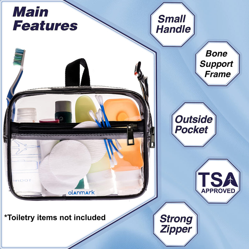 Clear Compression Packing Cubes 3 Set - TSA Approved Toiletry Bag 3-1-1 Clear Travel Cosmetic Bag with Handle