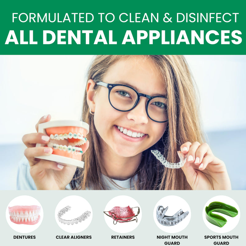 Pro Tech Retainer Cleaner - 180-220 Cleanings (0.17 Per Cleaning) 22 Pack/6 Month Supply - For Clear Aligners, Dentures, Retainers, Mouth Guards & Night Guards - Cleaning Crystals, Mint 22 Count (Pack of 1)