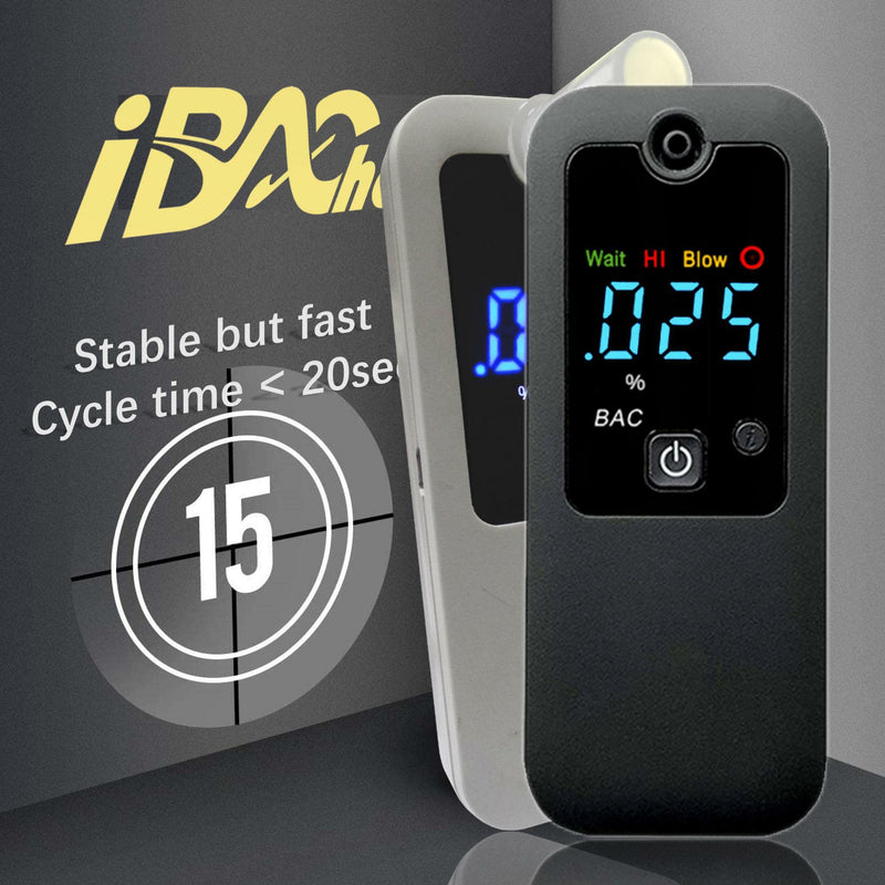 Rechargeable Breathalyzer and Last 200 Test After Full Charged, 10 Memories and LED Display Black 088