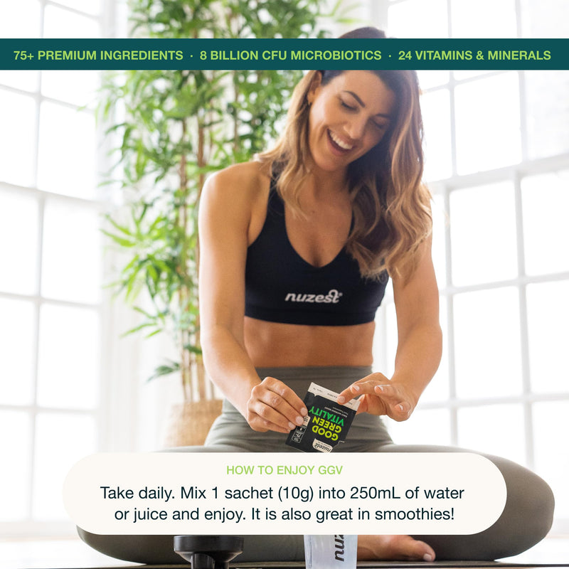 Greens Powder by Nuzest – Good Green Vitality – Filled with Vitamins, Minerals & Superfoods – Vegan Multivitamin Greens Drink - Gluten Free - Dairy Free - 120g - 10 Servings 120 g (Pack of 1)