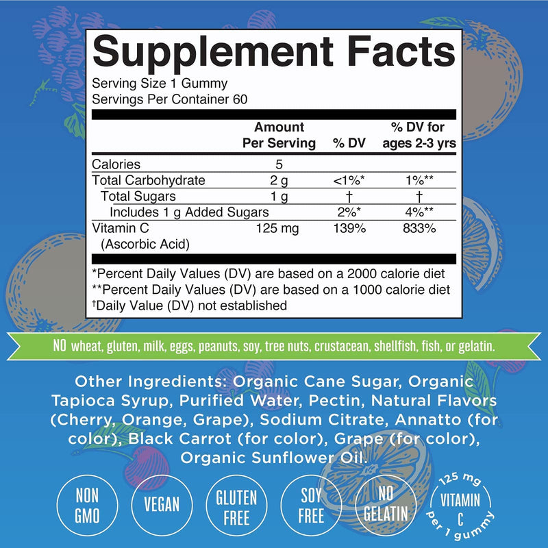 MARYRUTH'S Organics Vitamin C Gummies & Liposomal Immunity Bundle | Vitamin C Chewable Gummies, 60ct | Megadose Vitamin C Liposomal 500mg, 7.6oz | Formulated for Adults & Kids | Vegan Immune Support